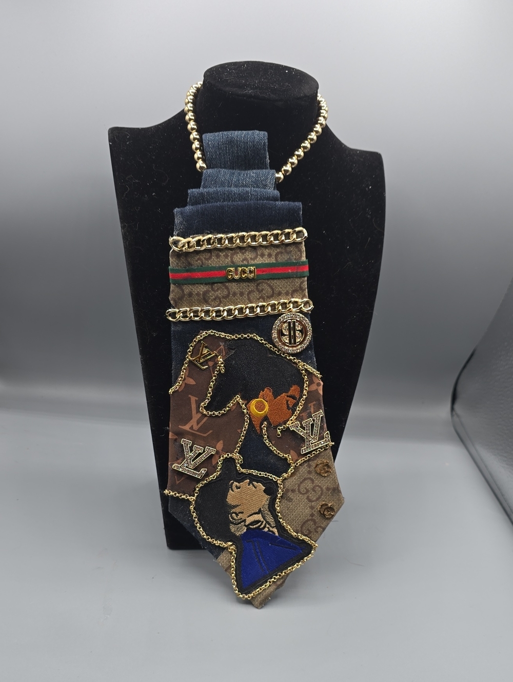 Brown & Gold TIe Necklace